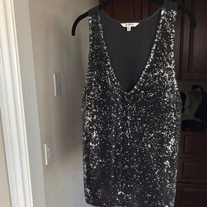 BB Dakota Black Sequin Tank Top